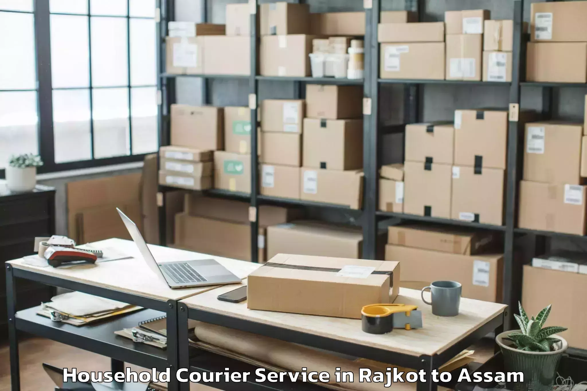 Top Rajkot to Pathorighat Pt Household Courier Available